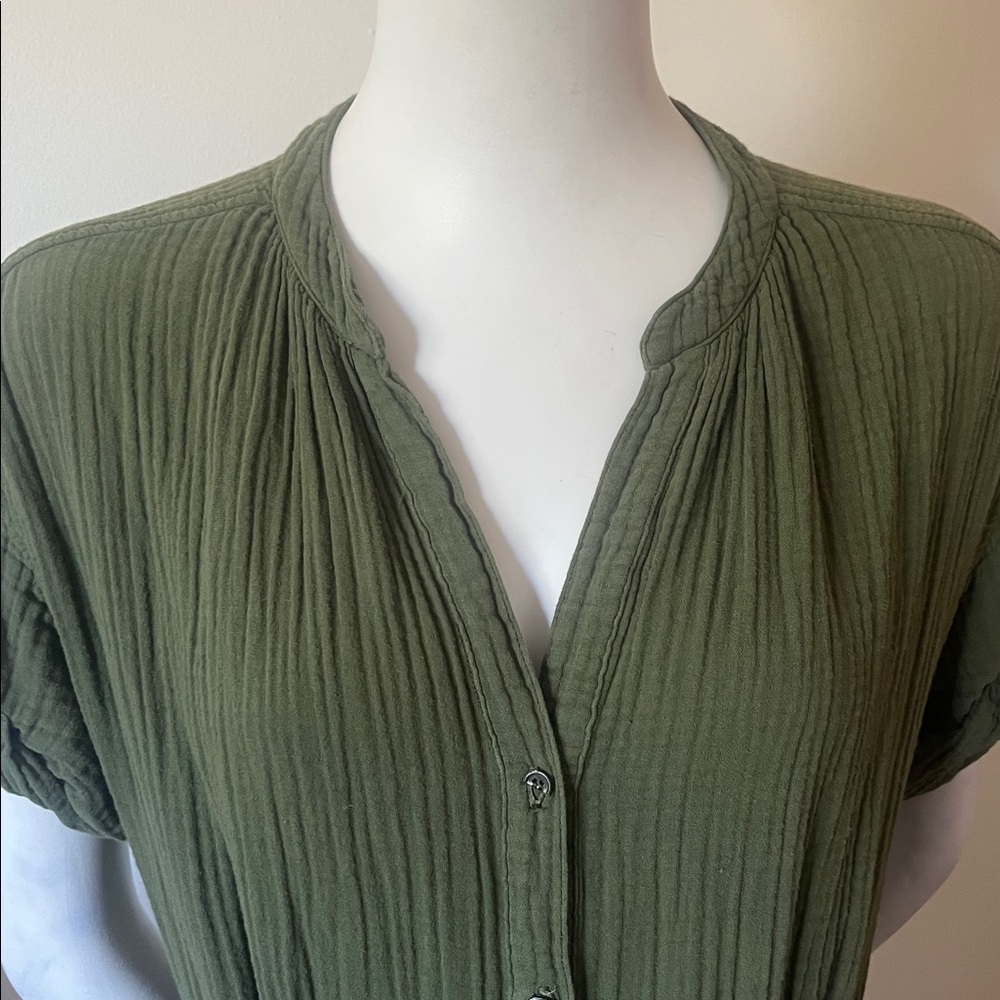 XIRENA Cate Elegant Green Midi Dress Made in USA Without Belt - Picture 11 of 16